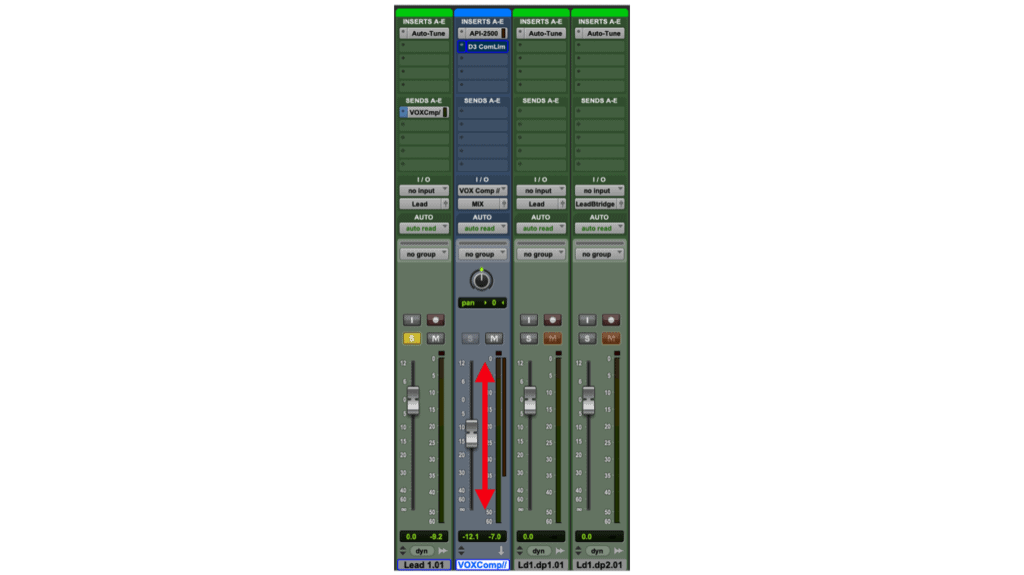 Parallel Compression Track Output Level
